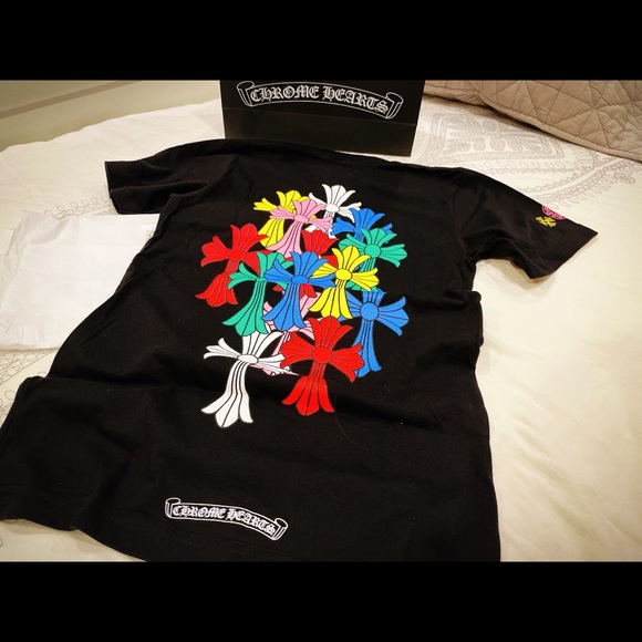 Chrome Hearts, Tops, Brand New Chrome Hearts Multi Color Cross Cemetery  Tshirt